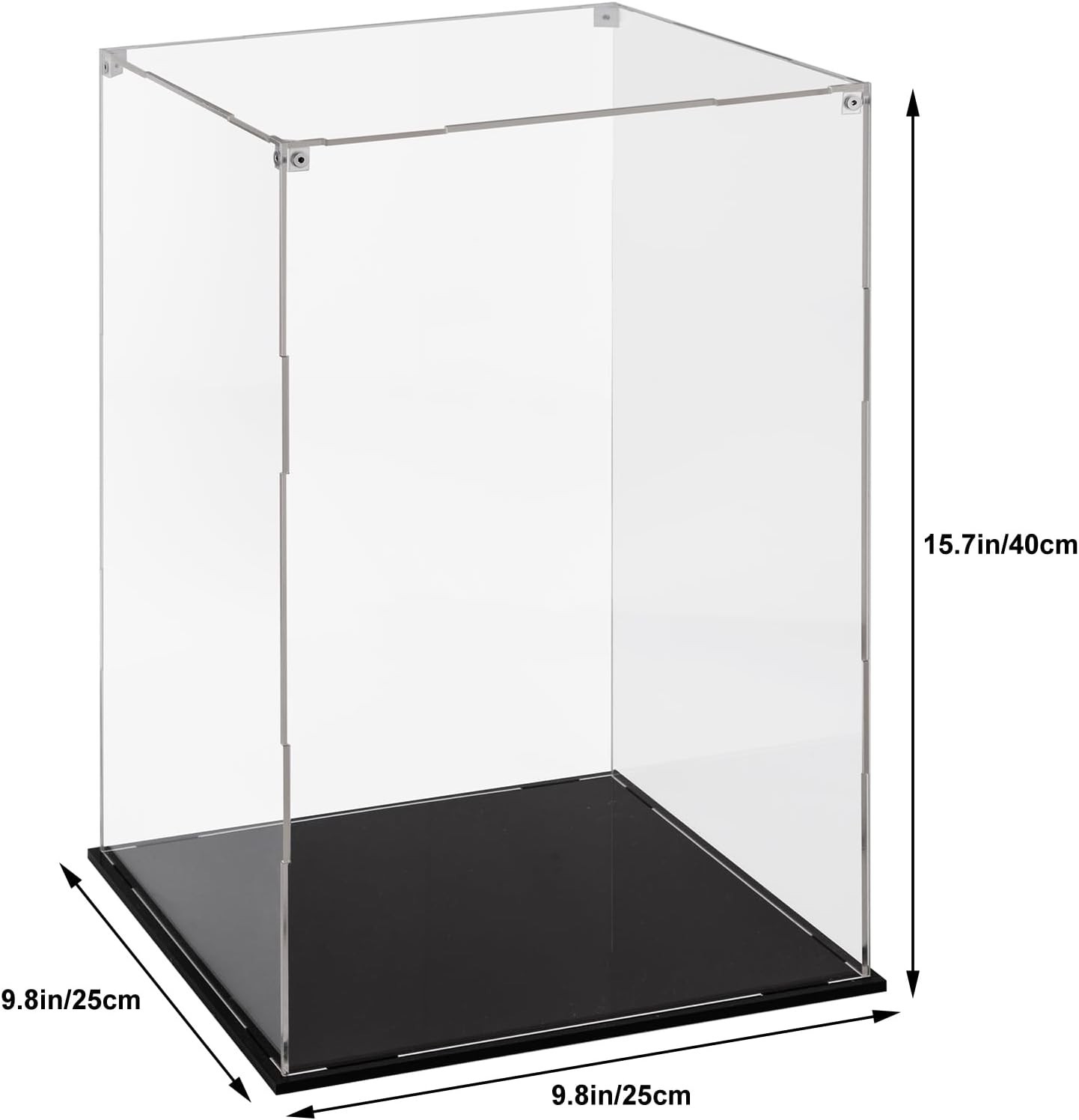 Cliselda Large Acrylic Display Case 10x10x16 inch for Collectibles, Sturdy Cl…