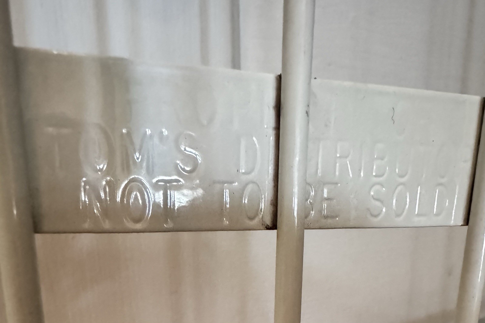 Vintage Tom’s Snacks Display Floor Rack Advertising General Store Wire Shelf