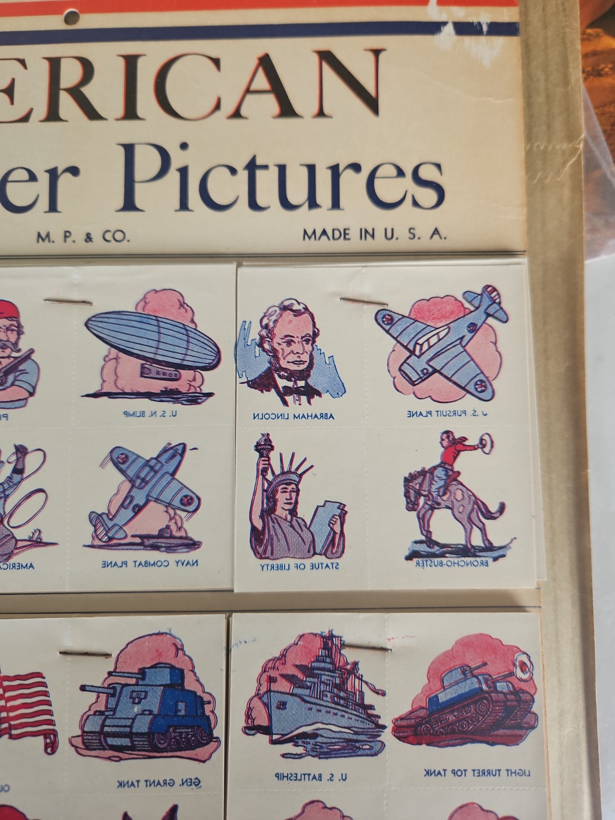 Vintage Original 1940’s WWII American Transfer Pictures Tattoo Store Display