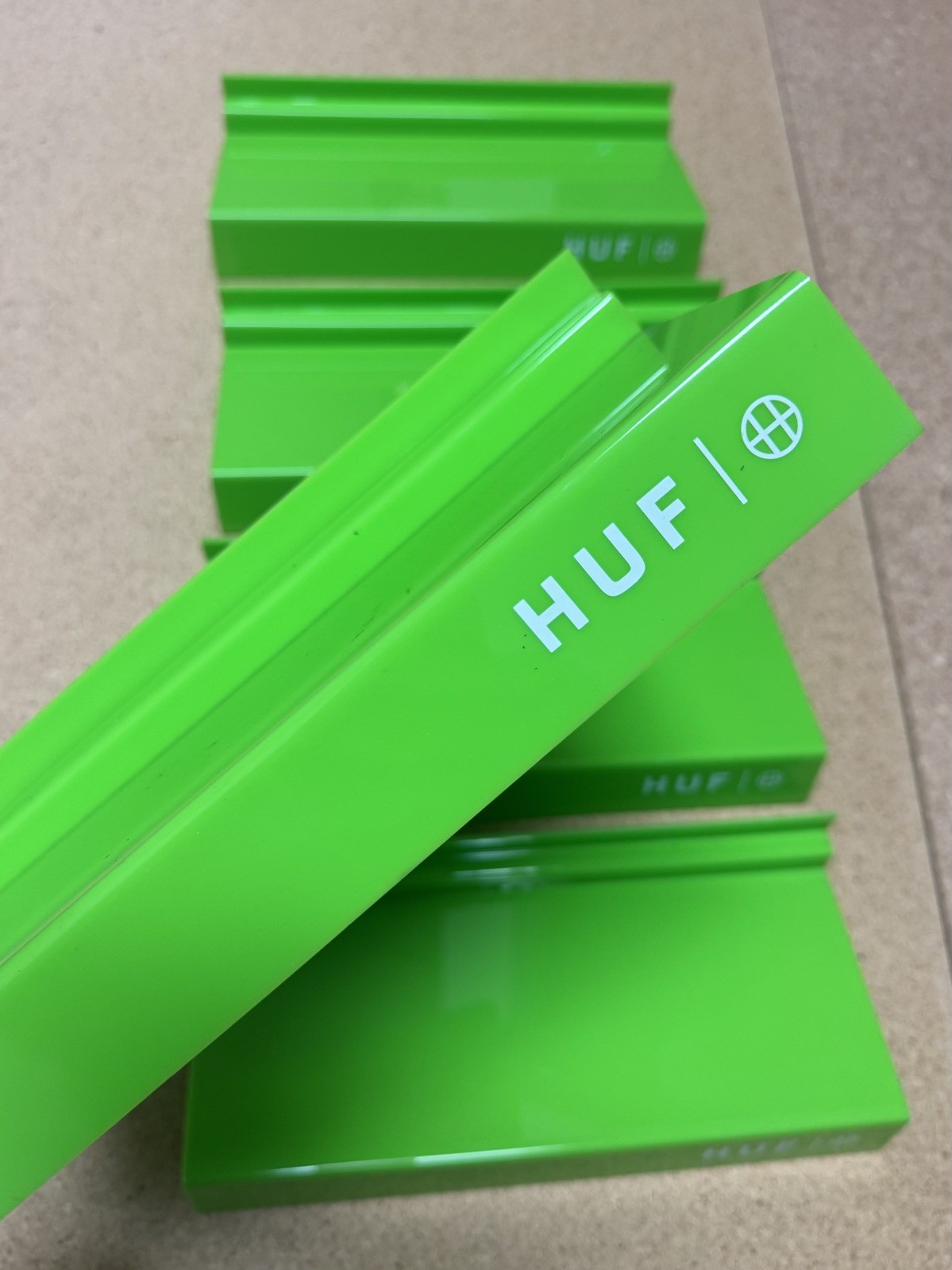 5 x HUF SHOE SHELVES slat wall retail display hard to get NOS skate footwear