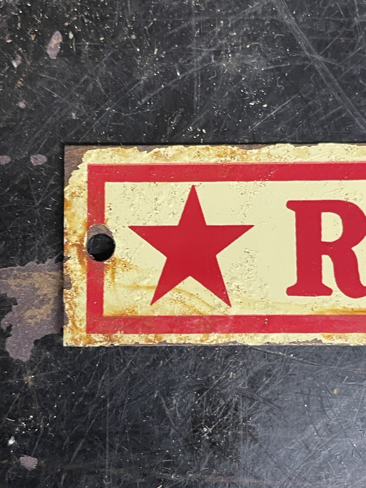 Early Vintage 5 C Red Star Cough Drops Advertising Drug Store Display Rack Sign