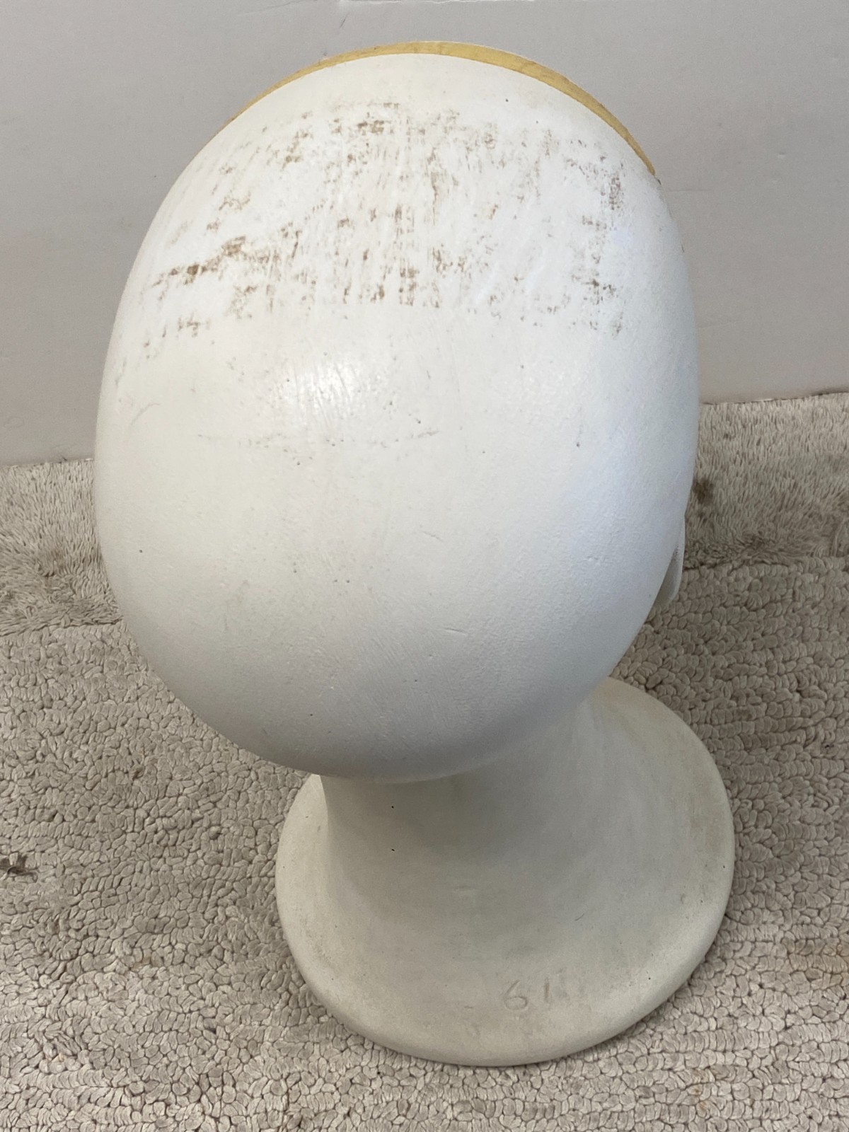 Vintage 1970s Hat Wig Stand Head Store DIsplay Long Neck Ceramic Mannequin