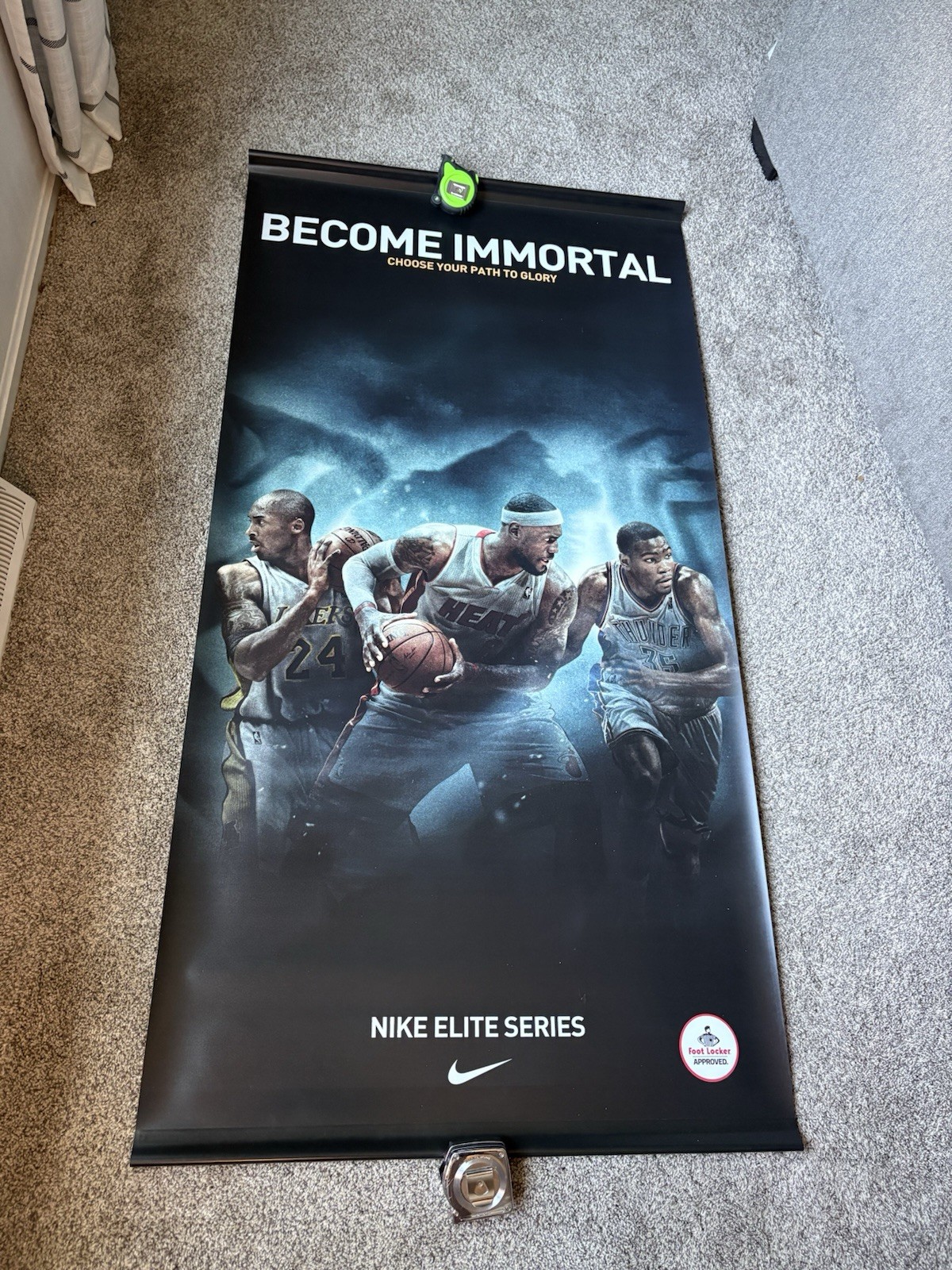 Nike Kobe Bryant & LeBron Promotional Footlocker Store Display Poster Sign 2011