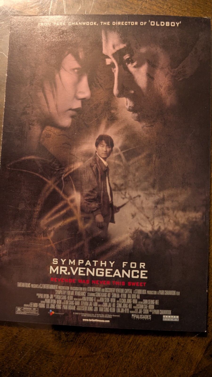 SYMPATHY FOR MR. VENGEANCE – BLOCKBUSTER VIDEO BACKER POST CARD 5.5″X8″ NO MOVIE