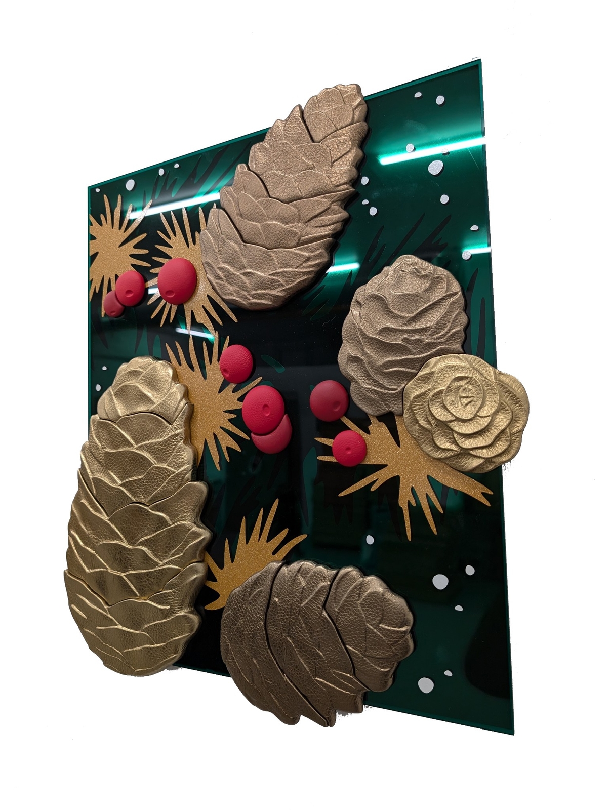 ROLEX WALL ACRYLIC HOLIDAY PINE CONES STORE DISPLAY 16″ H x 19″ W