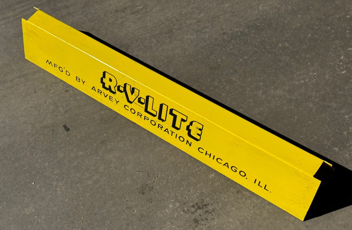 C.1950 39″ R-V LITE Steel Advertising Topper for Dispenser – ARVEY Corp. Chicago