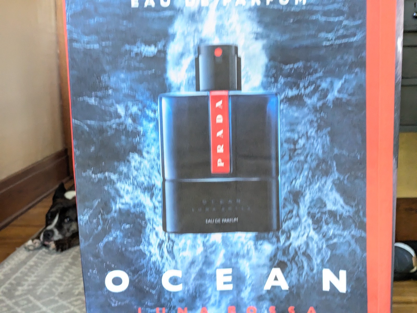 Prada Luna Rossa Ocean Eau De Parfum 3D Retail Display Promo Cloth 18″x18″x42″