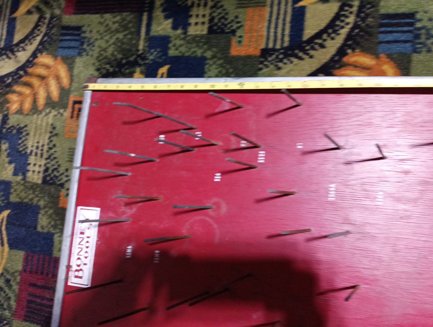 Vintage 1940s Bonney Tools Advertising Hardware Store Display Wrench Rack Wood
