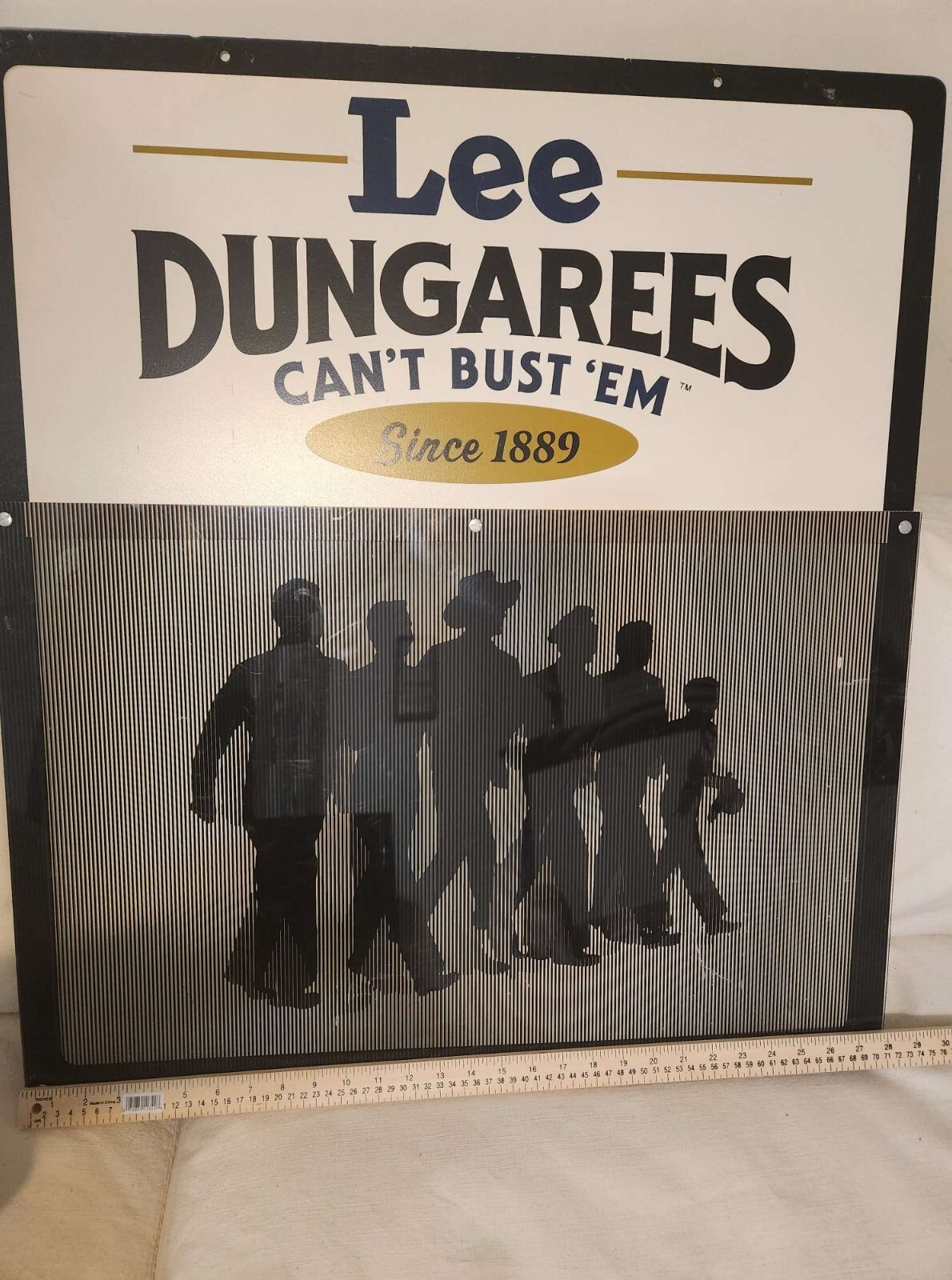RARE – Lee Dungarees Jeans Vintage Collector Sign – Jeans Pants Denim Old Sign