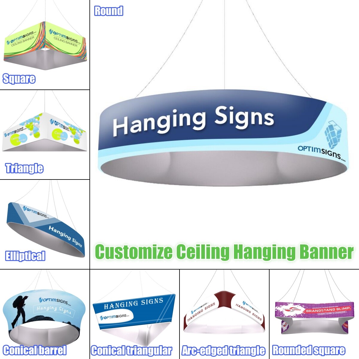 Rounded Square Custom Size Hanging Banner for Trade Shows and Exhibitions