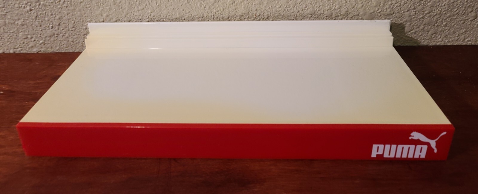 Red & White Puma Shoes Plastic Advertising Store Display Shelf
