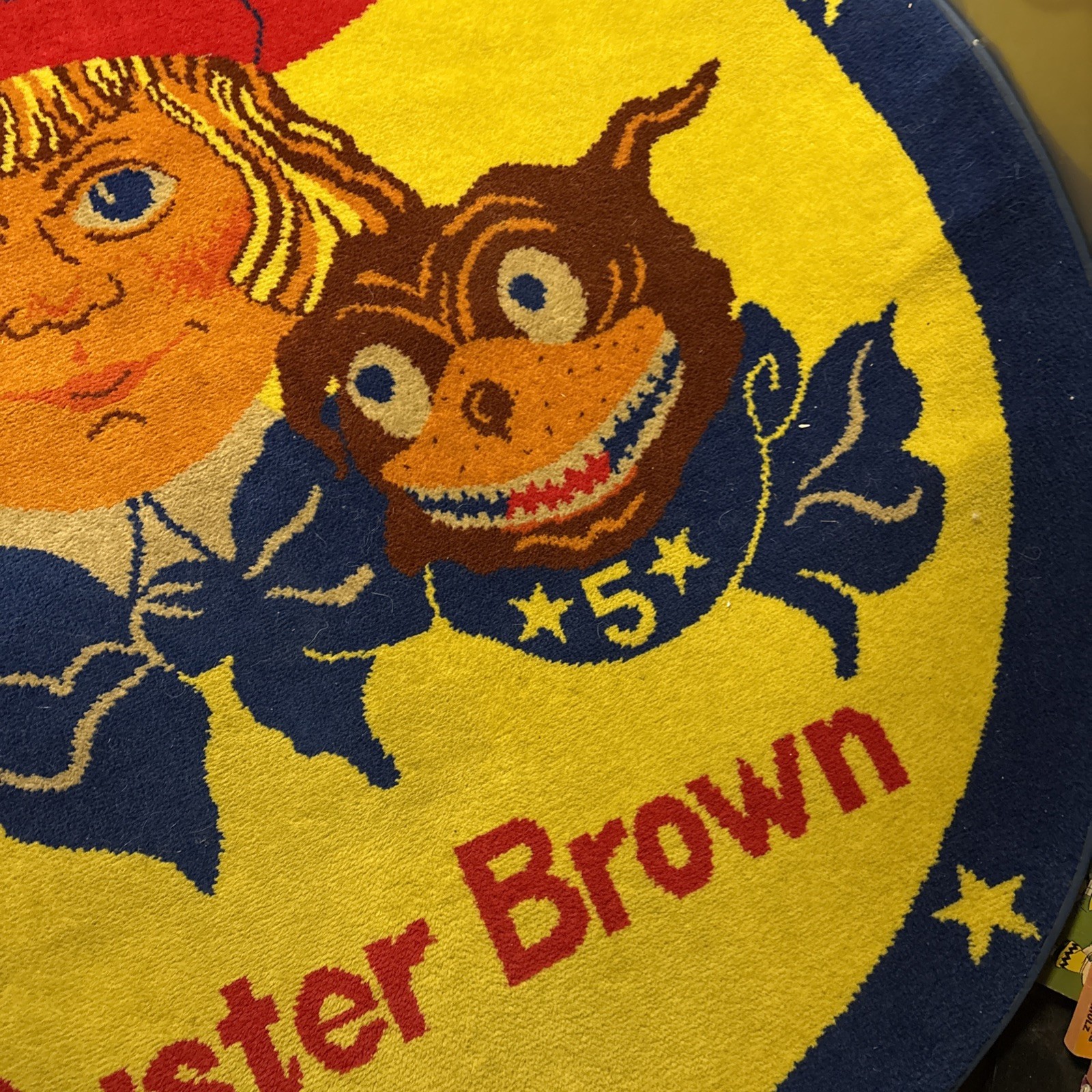 one Large Buster brown advertising carpet from the 80’s 54” Diameter