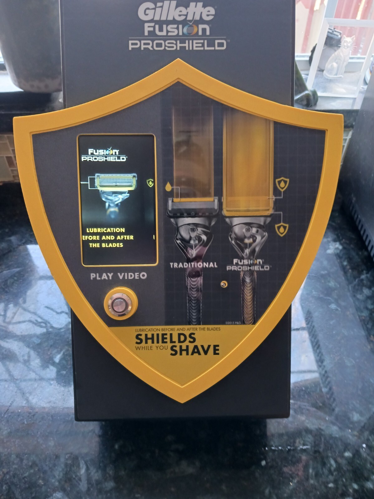 Gillette Fusion Proshield Razor Shaving Store Display W/ Video Demo