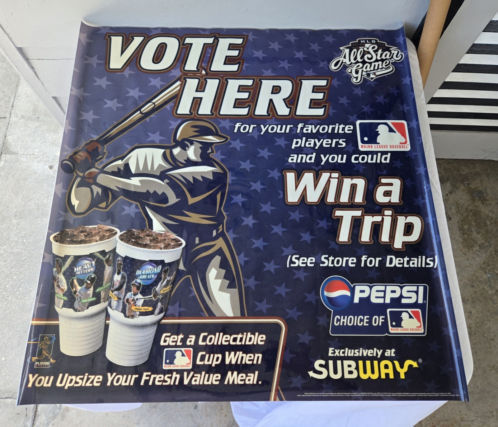 KEN GRIFFEY JR PEPSI PROMO WINDOW CLING STORE DISPLAY MIKE PIAZZA CHIPPER JONES