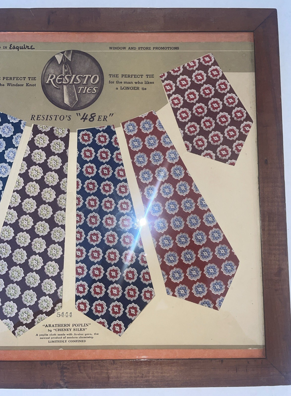 Beautiful Antique Resisting Ties Advertisement Store Display Framed Rare!