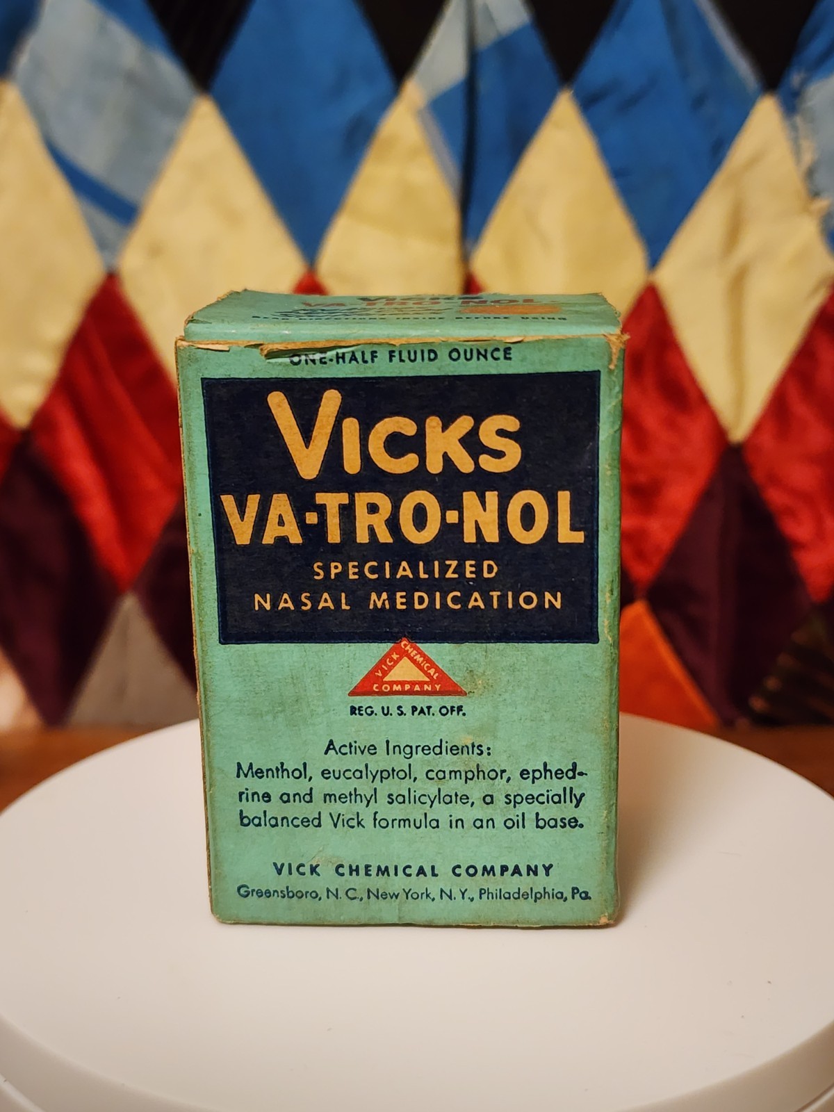 Vintage VICKS VapoRub and VICKS VA-TRO-NOL nose drops full sealed bottles w/ box