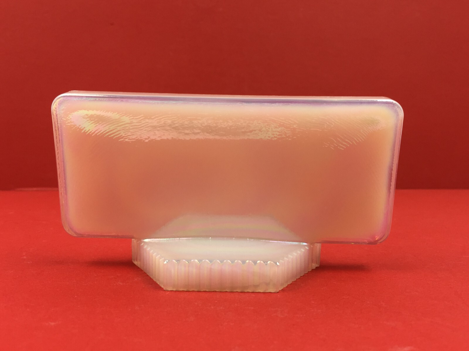 Vintage Fenton Dealer Sign Plaque Carnival Opalescent Pink Original Label