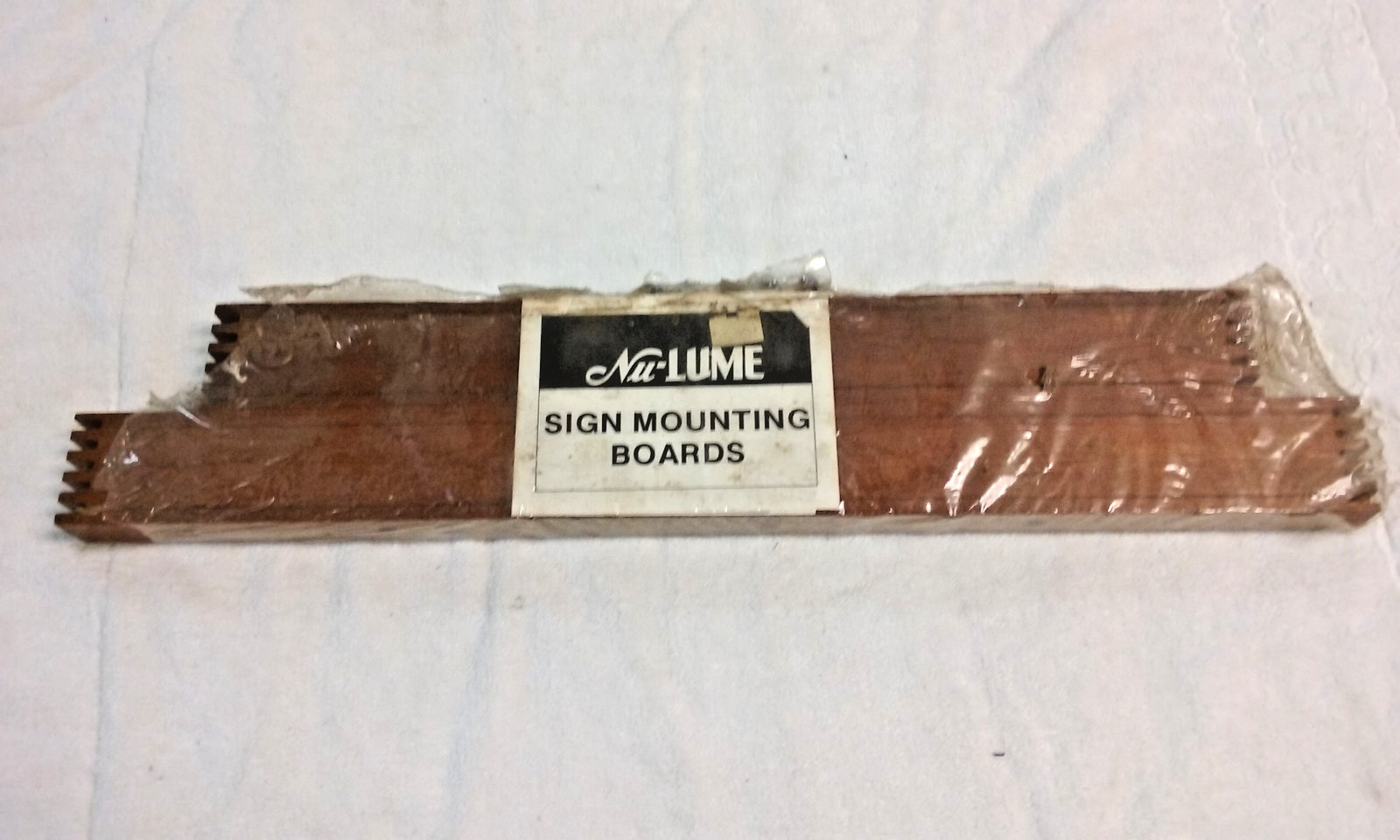 vtg Nu-LUME Sign Wood Mounting Boards Display Sign w Hardware New in Packaging