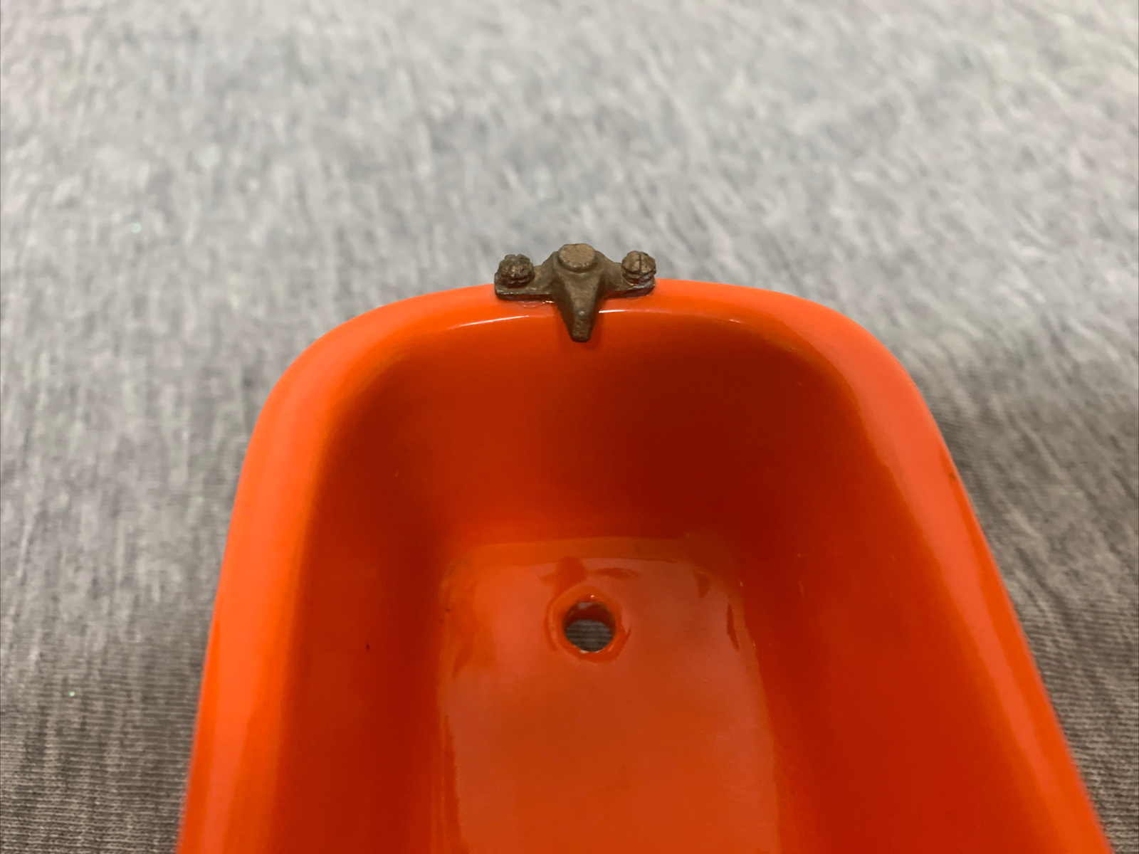 Vintage Salesman Sample Porcelain Orange Footed Bathtub Miniature Size Rare
