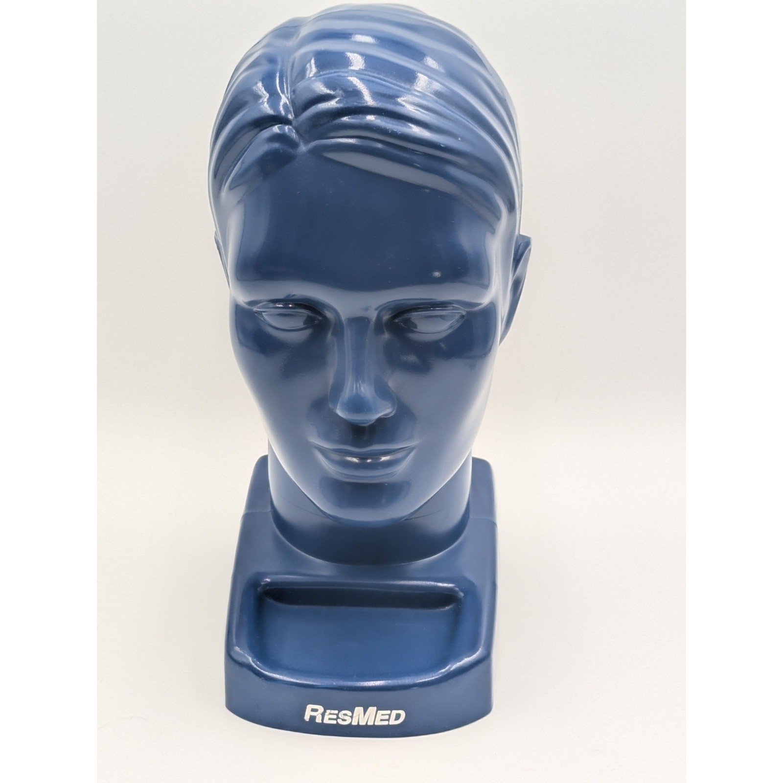 ResMed Medical Display Bust Sleep Apnea Respironics Mannequin Male Head Blue
