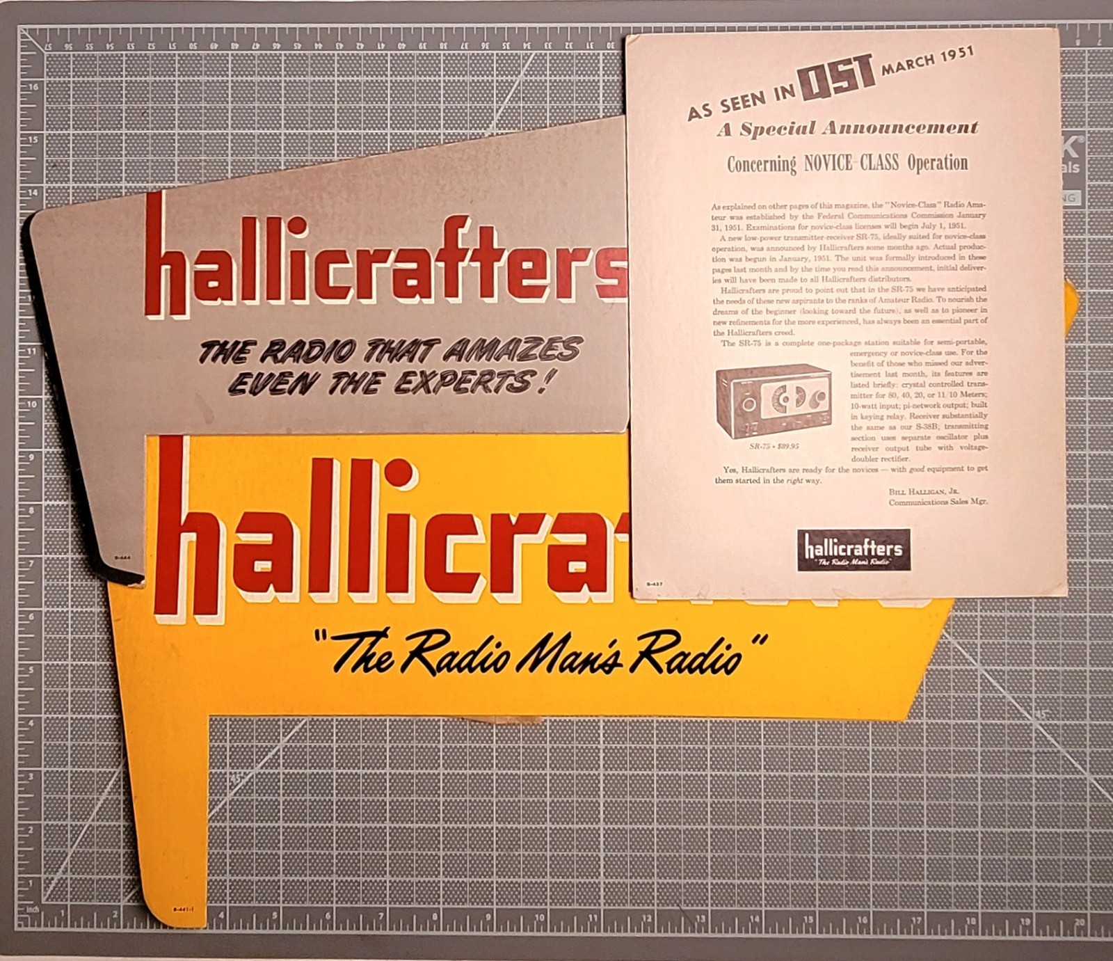 Hallicrafters Radio Cardboard Store Display Signs Lot of 3