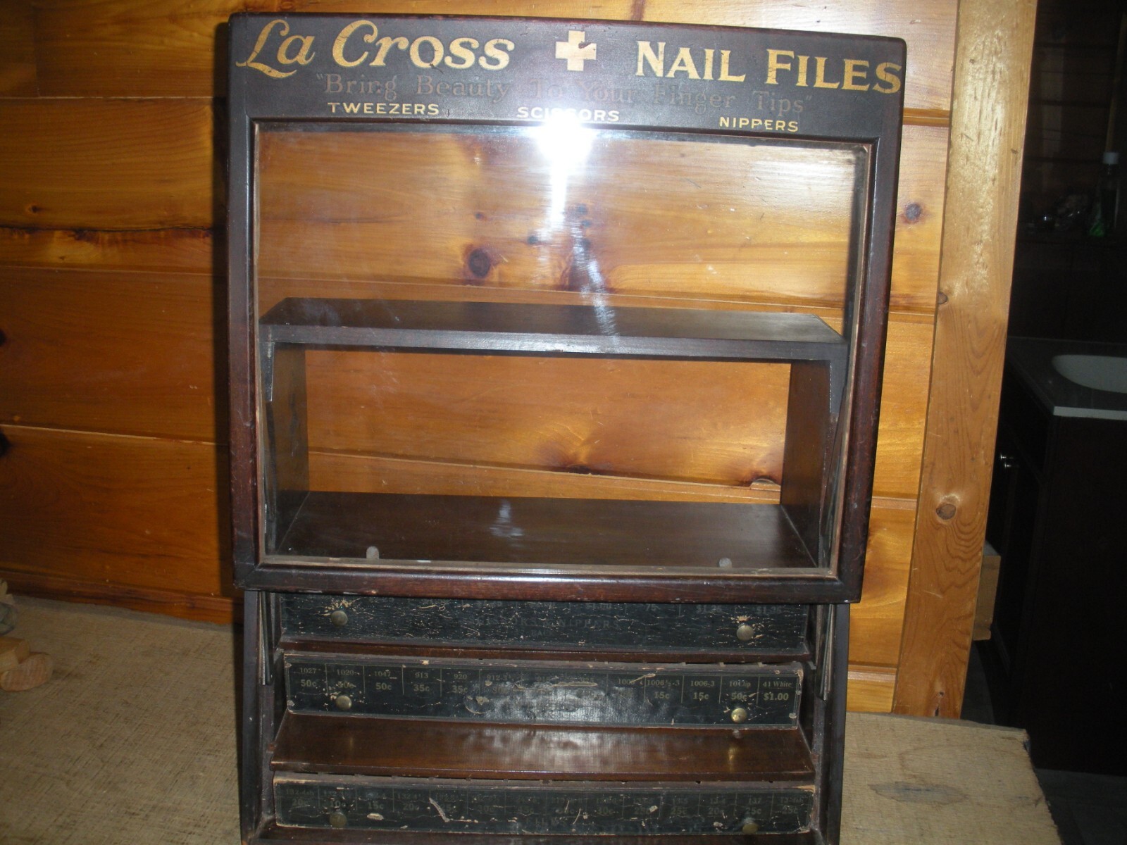 Vintage Store Display La Cross Nail Files, Tweezers, Sissors, Nippers