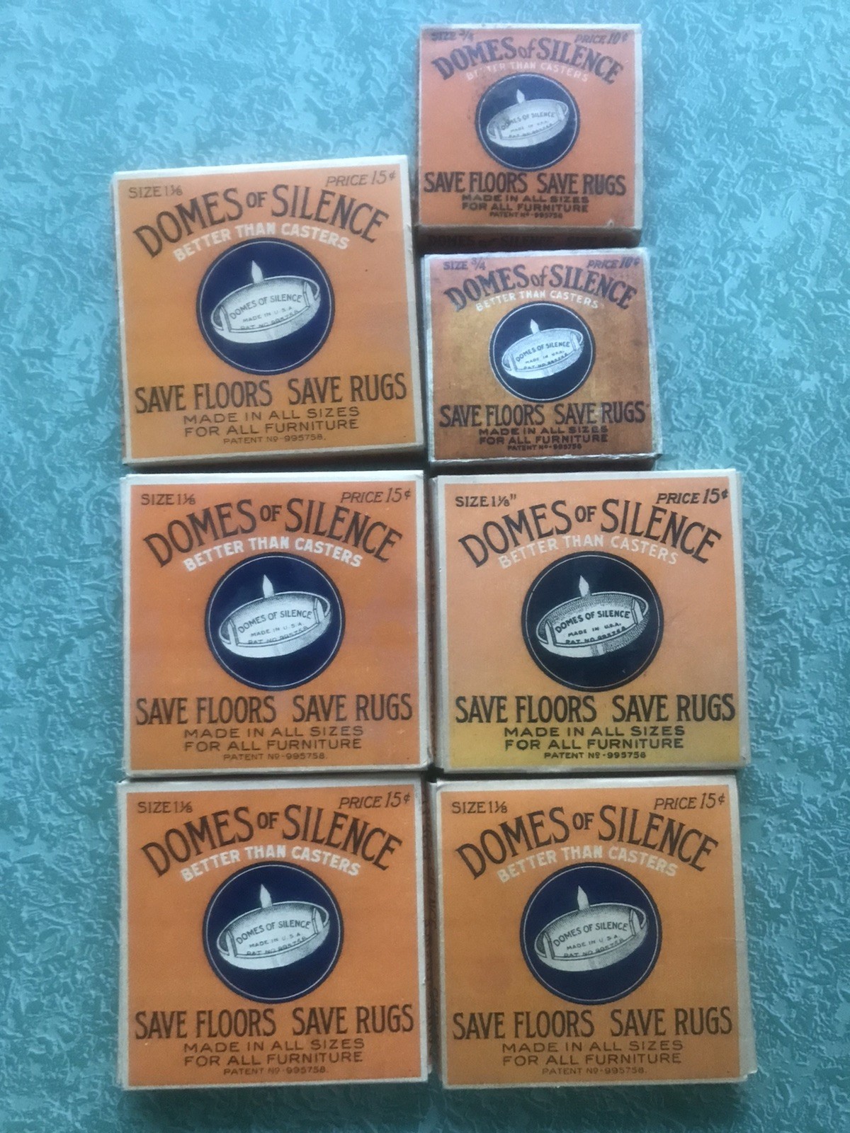 DOMES of SILENCE Chair Glides Vintage Counter Top Display with Boxes