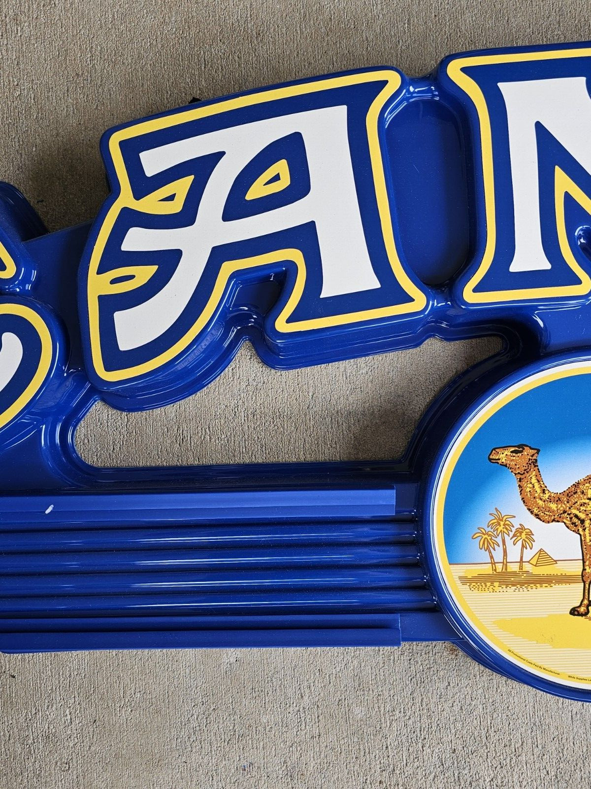 LARGE PLASTIC CAMEL CIGARETTES STORE DISPLAY ADVERTISING HANGING SIGN VINTAGE