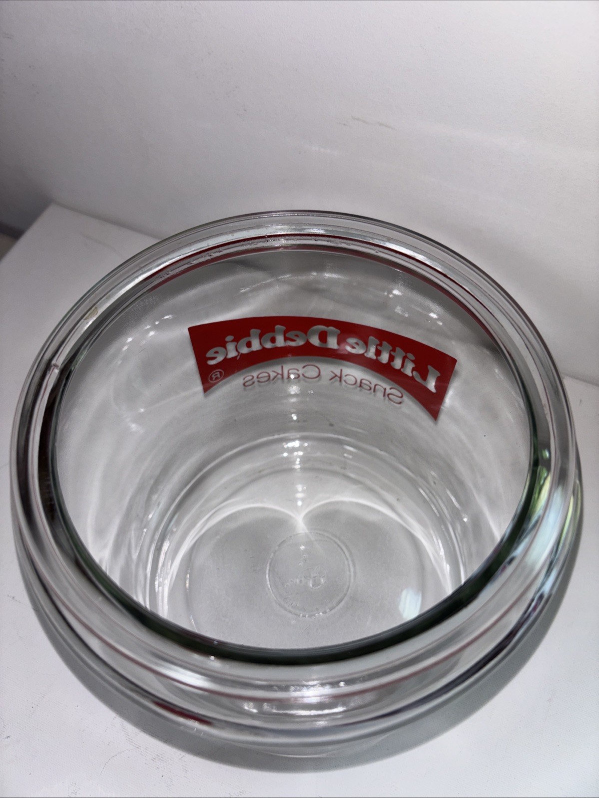 Vintage Little Debbie Snack Cakes Countertop Glass Jar Display With Toms lid