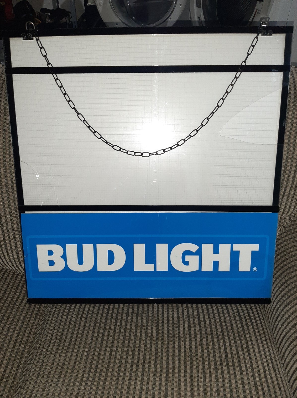 LED Backlit Advertising Sign Display Chain-Hung w/ Power Adapter Bud Light Beer