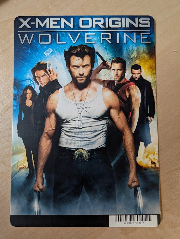 Wolverine X-Men Origins BLOCKBUSTER DVD BACKER CARD ONLY 5.5″X8″