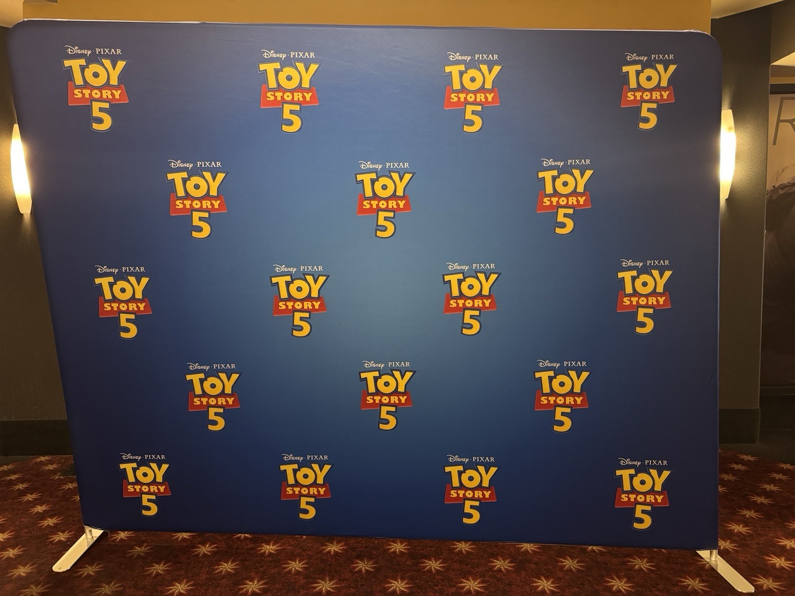 Disney Pixar Toy Story 5 Blue Promotional Advertising Display Backdrop 2026