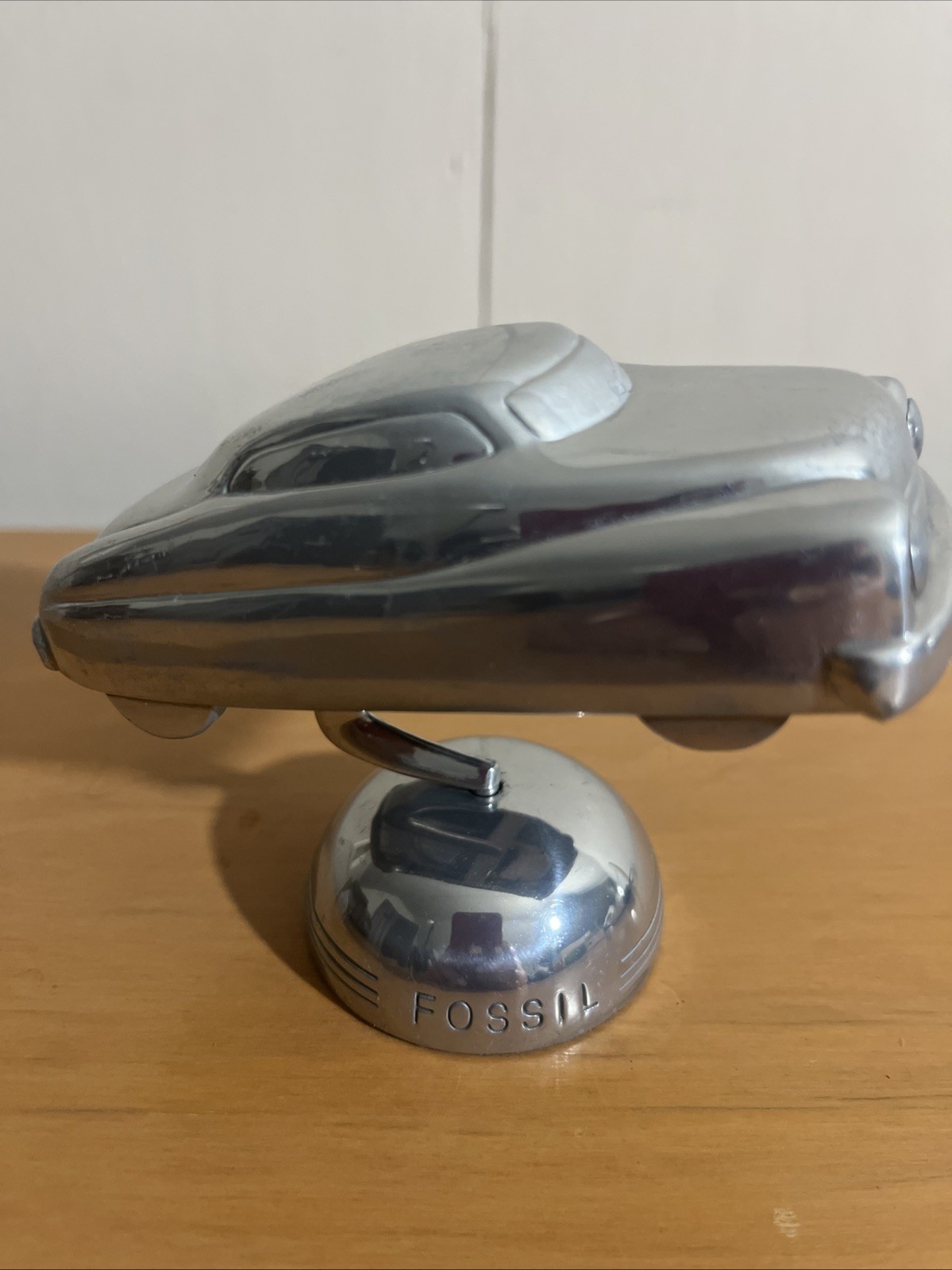 Fossil Watch Ad Display Car Silver Metal Retro Astro Car Figurine On Stand 4”x3”