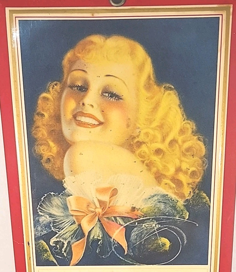 vintage 1940 Shapleigh Diamond Edge advertising store display Calendar Nice