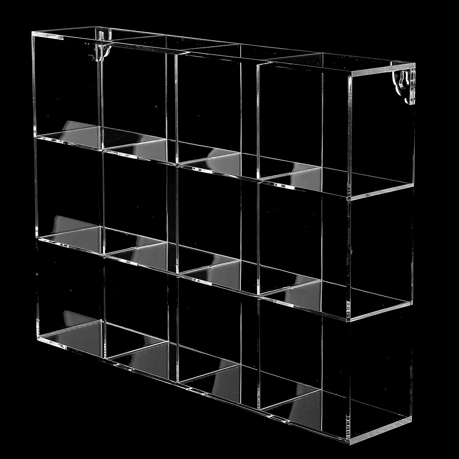 Wall Mounted Clear Acrylic Compartment Organizer Rack, Display Shadow Box Shelf