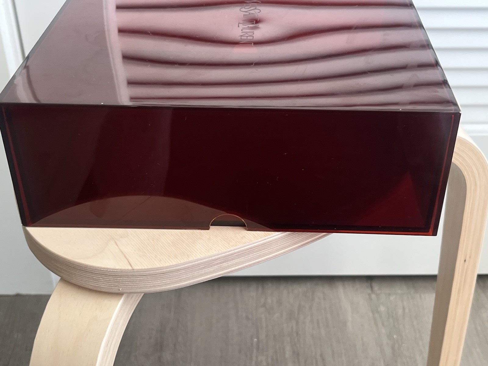 VTG 90s Yves Saint Laurent YSL Red Acrylic Store Display Case Retail Prop 9.5”
