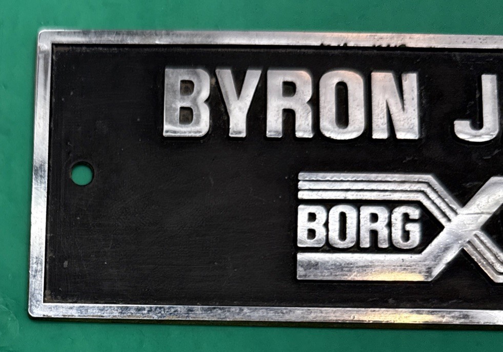 Borg-Warner Byron Jackson Sign Name Plate Metal Vintage Display 1955-1974
