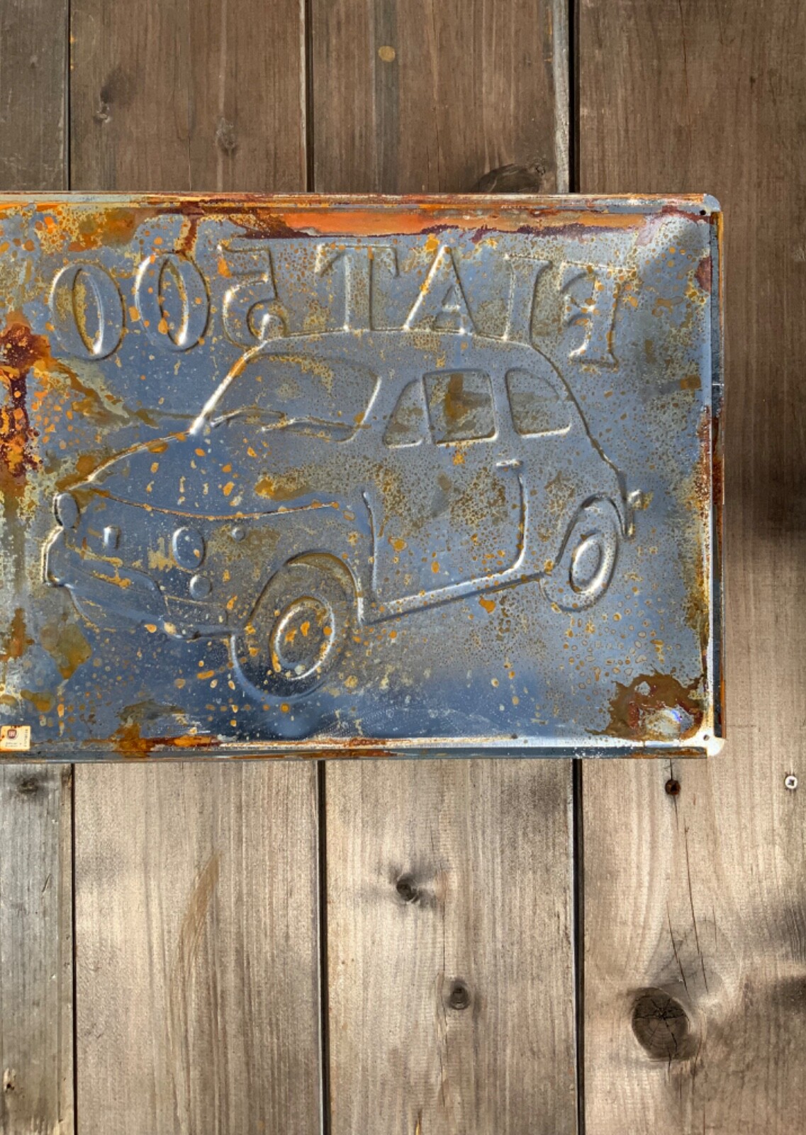 Fiat 500 Turin sign, 40×30 cm