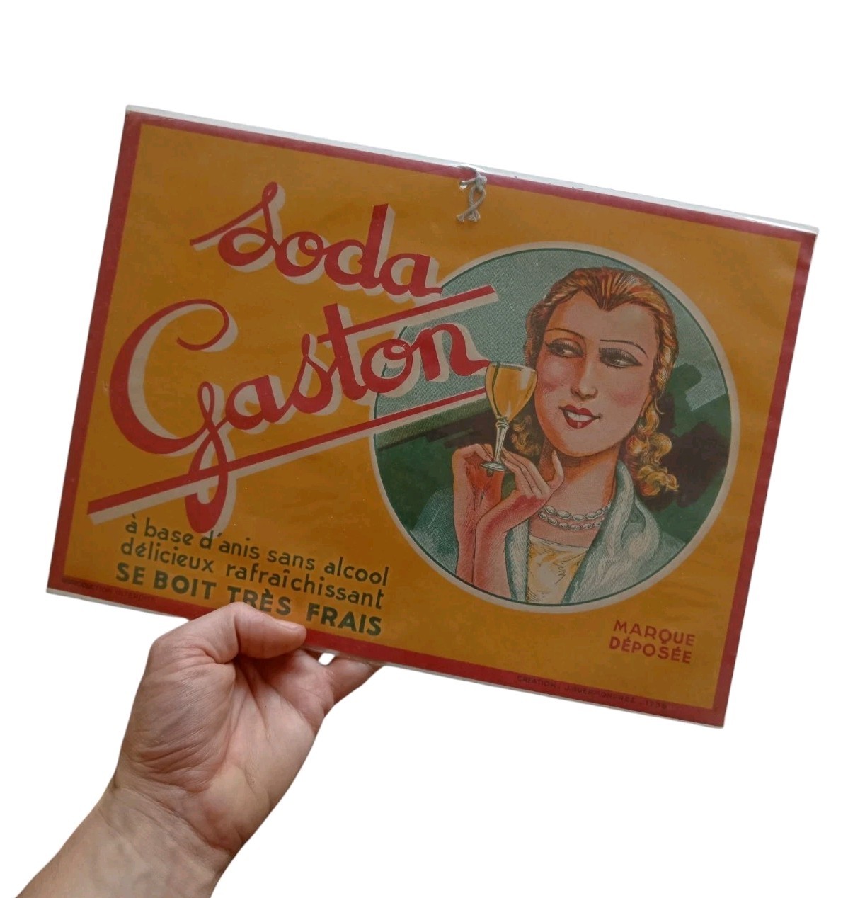 *HH* Sign Advertising Sign Soda Gaston Advertising Plaque 1936 Manifesto