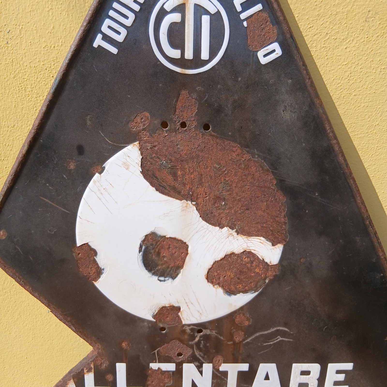 Italian Touring Club CTI Enamel Table Sign