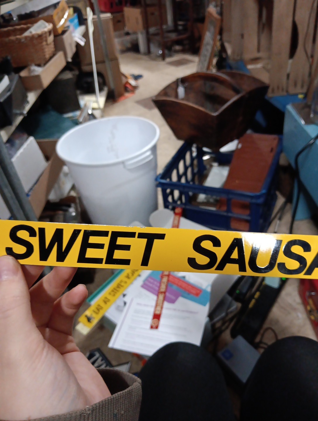 SS Tin Eat Schiffners Sweet Sausages Sign