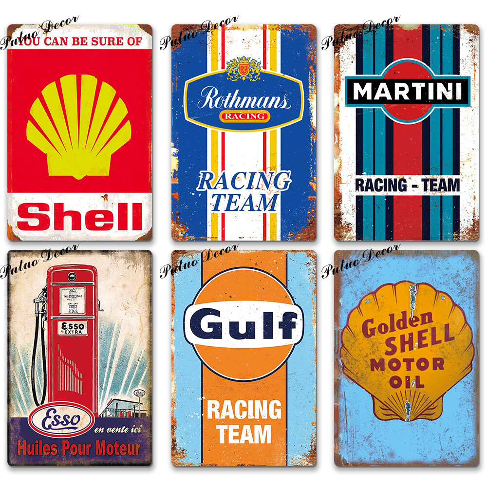 Vintage Metal Iron Petroleum Signs Retro Garage Decor Metal Plate Vintage Bar Pub