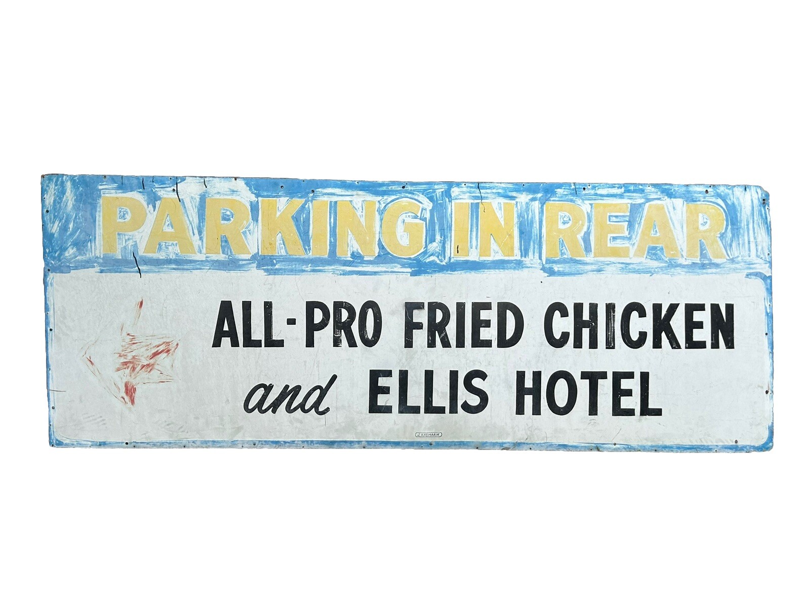 Willie Stargell All-Pro Chicken Ellis Hotel Parking Sign Masonite PITTSBURGH