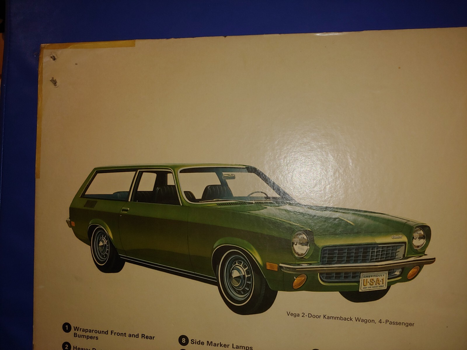 Vintage 1970 Huge 60″ x 40″ Chevrolet Vega Dealership Showroom Cardboard Poster