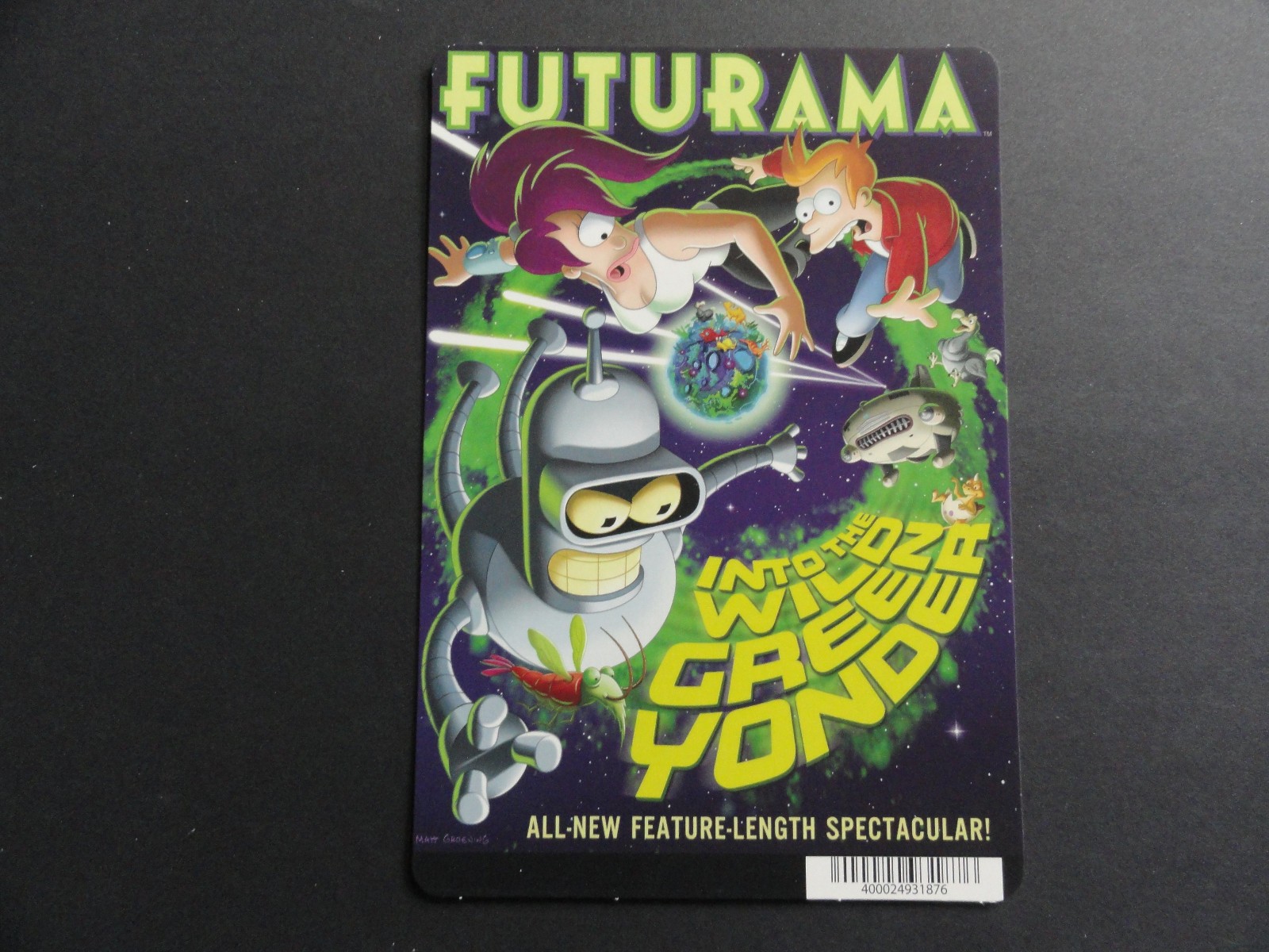 FUTURAMA: INTO THE WILD GREEN YONDER BLOCKBUSTER VIDEO STORE BACKER CARD