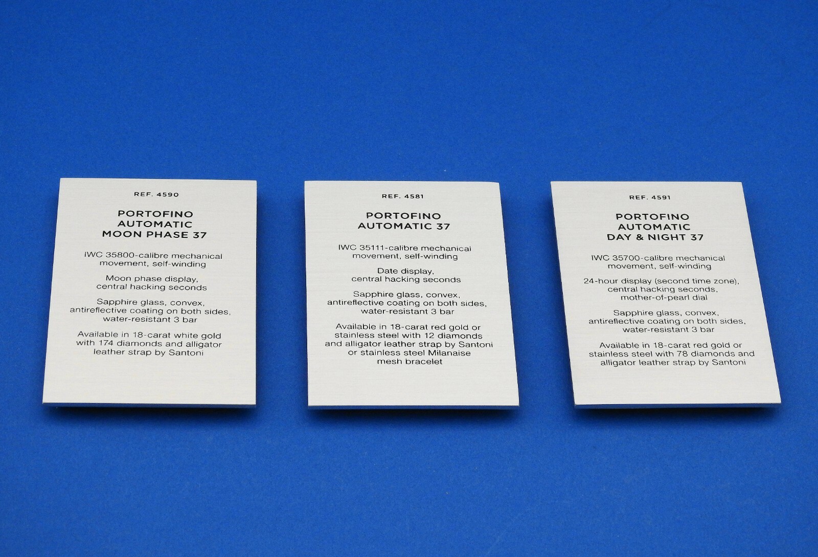 ORIGINAL IWC “PORTOFINO AUTO” DEALER’S ALUMINUM DISPLAY SIGNS BRAND NEW 3X