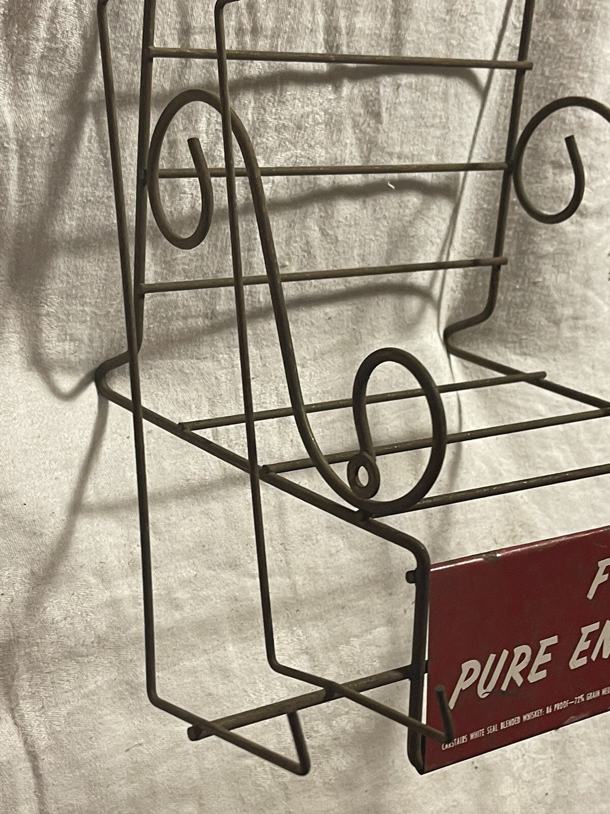 RARE Antique Vintage CARTSTAIRS Whiskey Liquor Advertising Display Metal Rack