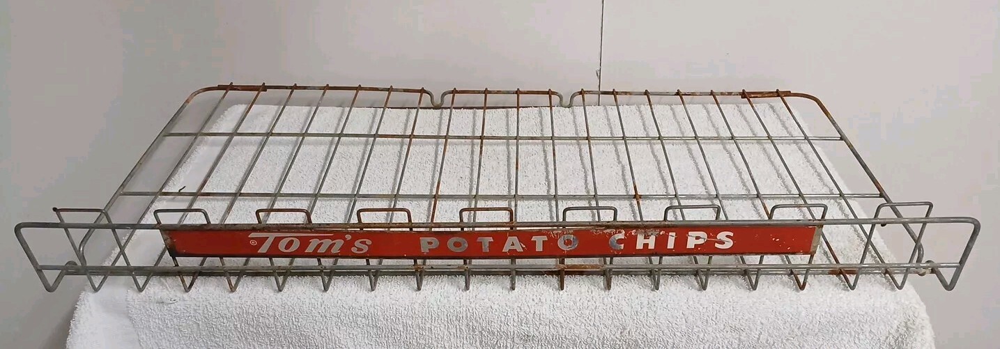 Vintage Tom’s Snack Display Steel Wire Shelf