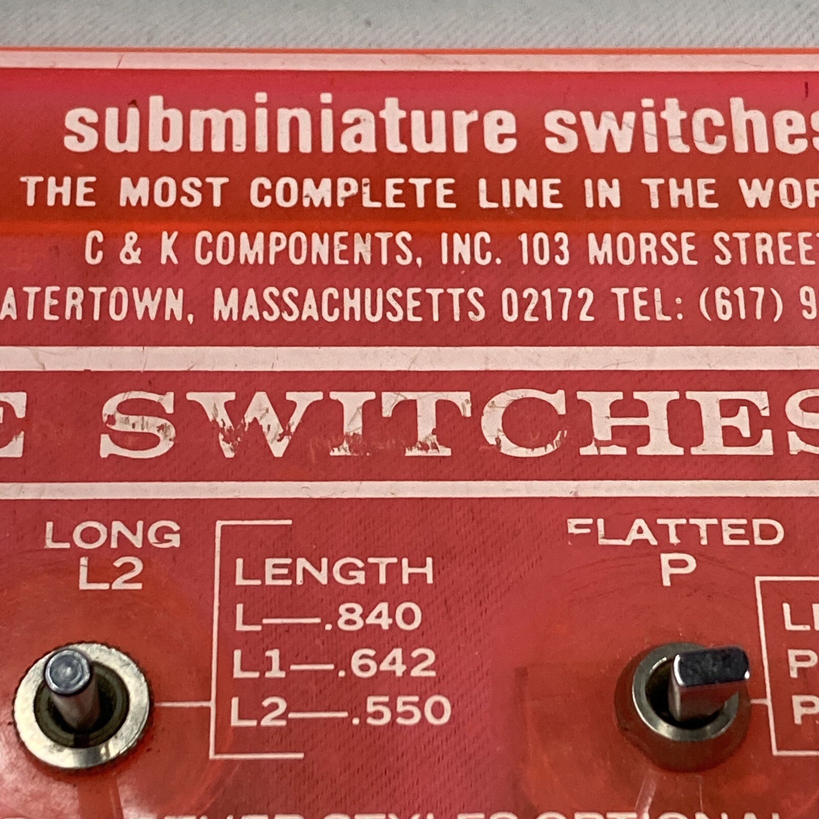 C&K Components Salesman Sample Counter Display Miniature Subminiature Switches