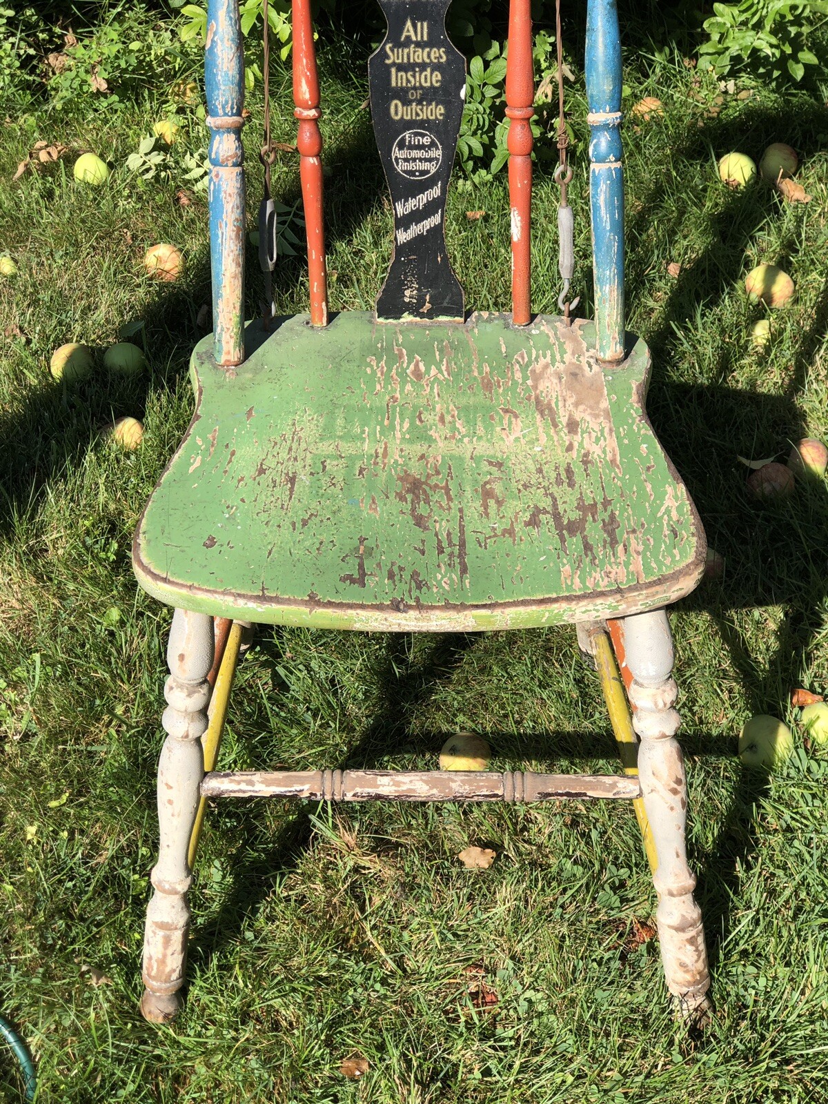 Rare Wonderful Turn Of The Century Seldom Seen Enamel Paint Advertising Chair